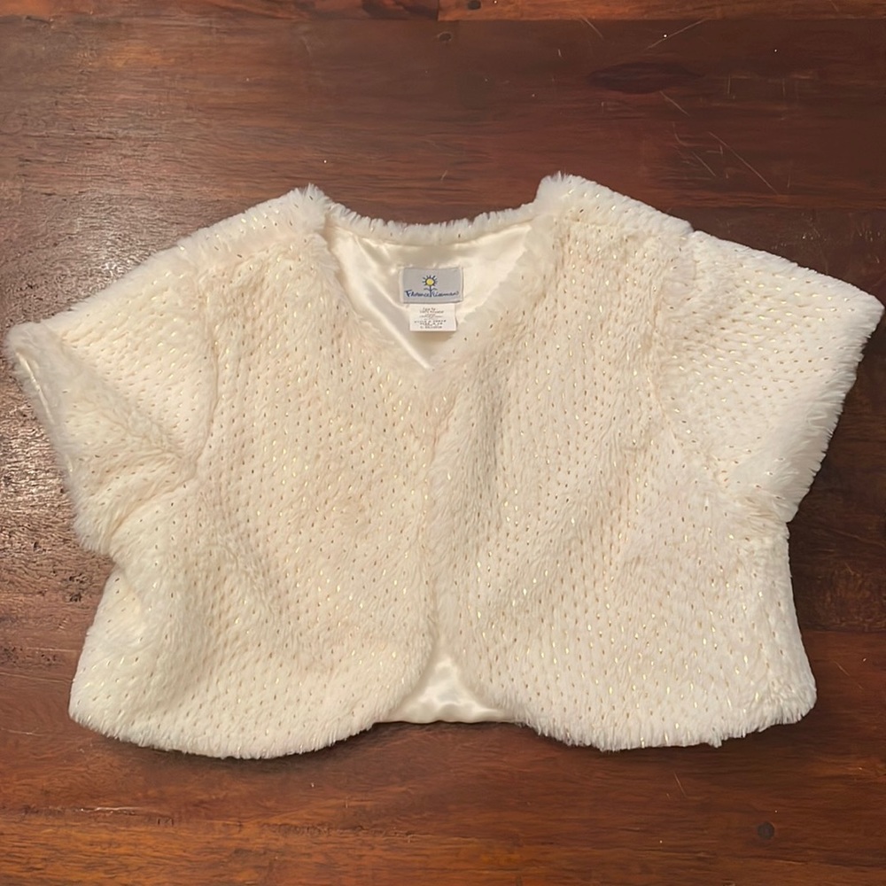 Florence Eiseman soft winter white mini jacket with gold